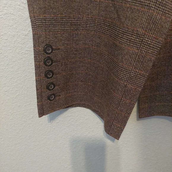 Cabi Brown Plaid Cropped Wide Leg Trousers Size 8 Preppy Classic Academia - Picture 4 of 8